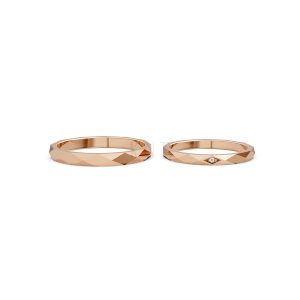 Nhẫn cưới A107 vàng hồng Rose Gold vàng đẹp, kiểu dáng trẻ trung, độc đáo