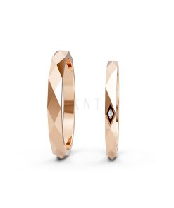 Nhẫn cưới A107 vàng hồng Rose Gold thiết kế đối xứng, phong cách, ấn tượng
