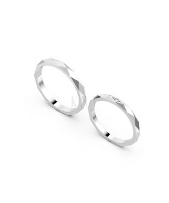 Nhẫn cưới A107 vàng trắng White Gold kiểu dáng cá tính, hiện đại