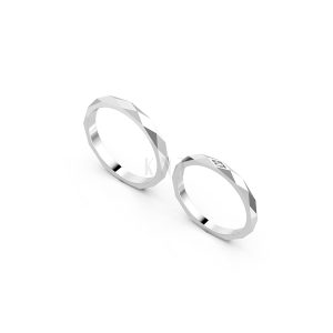 Nhẫn cưới A107 vàng trắng White Gold kiểu dáng cá tính, hiện đại