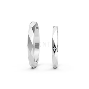 Nhẫn cưới A107 vàng trắng White Gold thiết kế trẻ trung, hiện đại