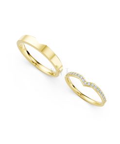 Nhẫn cưới A108 Vàng Gold thiết kế phá cách, sang trọng