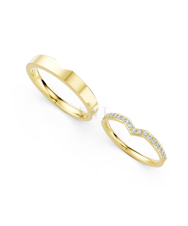 Nhẫn cưới A108 Vàng Gold thiết kế phá cách, sang trọng