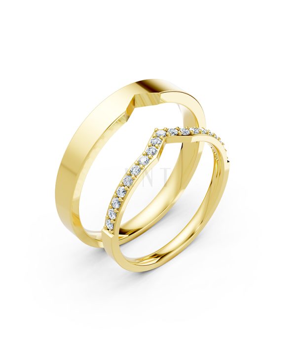 Nhẫn cưới A108 Vàng Gold thiết kế tinh tế, sang trọng