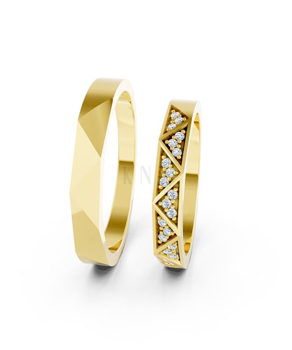 Nhẫn cưới A109 Vàng Gold thiết kế phá cách, sang trọng