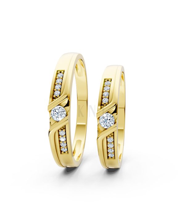 Nhẫn cưới A111 màu Vàng Gold vàng 10K/14K/18K/607 cao cấp, thanh lịch