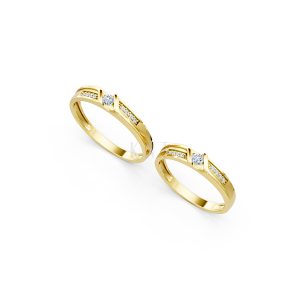 Nhẫn cưới A111 màu Vàng Gold thiết kế tinh xảo, độc đáo