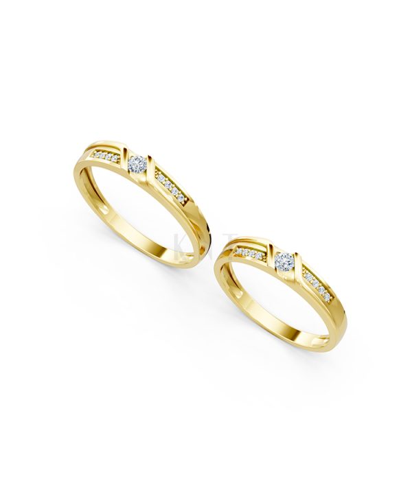 Nhẫn cưới A111 màu Vàng Gold thiết kế tinh xảo, độc đáo