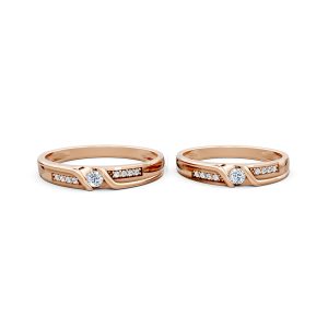 Nhẫn cưới A111 màu vàng hồng Rose Gold phong cách trẻ trung, nổi bật