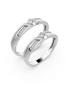 Nhẫn cưới A111 màu vàng trắng White Gold kiểu dáng hiện đại, nổi bật