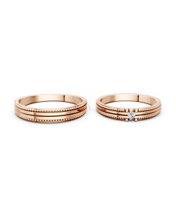 Nhẫn cưới A112 màu vàng hồng Rose Gold phong cách trẻ trung, nổi bật