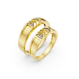 NHẪN CƯỚI A116 màu Vàng Gold thiết kế tinh tế, sang trọng
