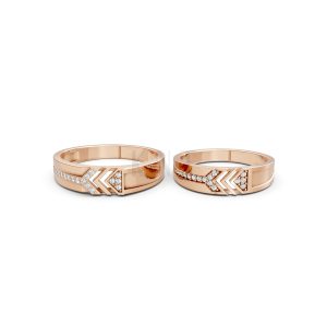 NHẪN CƯỚI A116 màu vàng hồng Rose Gold phong cách trẻ trung, nổi bật