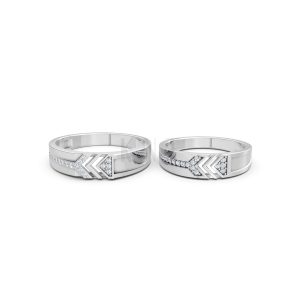 NHẪN CƯỚI A116 màu vàng trắng White Gold kiểu dáng cá tính, hiện đại