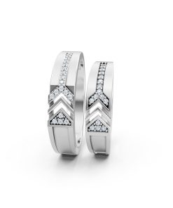 NHẪN CƯỚI A116 màu vàng trắng White Gold vàng sáng bóng, thiết kế trẻ trung