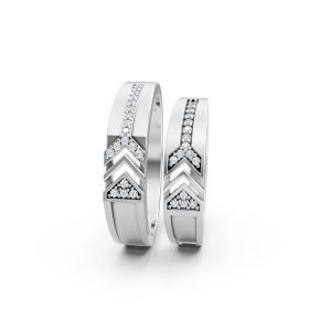 NHẪN CƯỚI A116 màu vàng trắng White Gold vàng sáng bóng, thiết kế trẻ trung