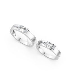 NHẪN CƯỚI A116 màu vàng trắng White Gold vàng sáng, đường nét sắc sảo, tinh tế