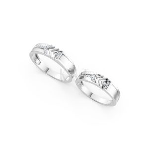 NHẪN CƯỚI A116 màu vàng trắng White Gold vàng sáng, đường nét sắc sảo, tinh tế