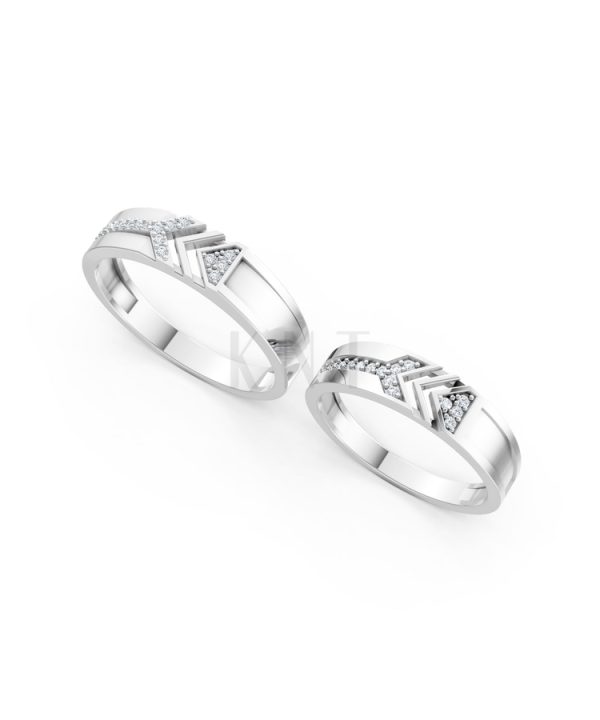 NHẪN CƯỚI A116 màu vàng trắng White Gold vàng sáng, đường nét sắc sảo, tinh tế