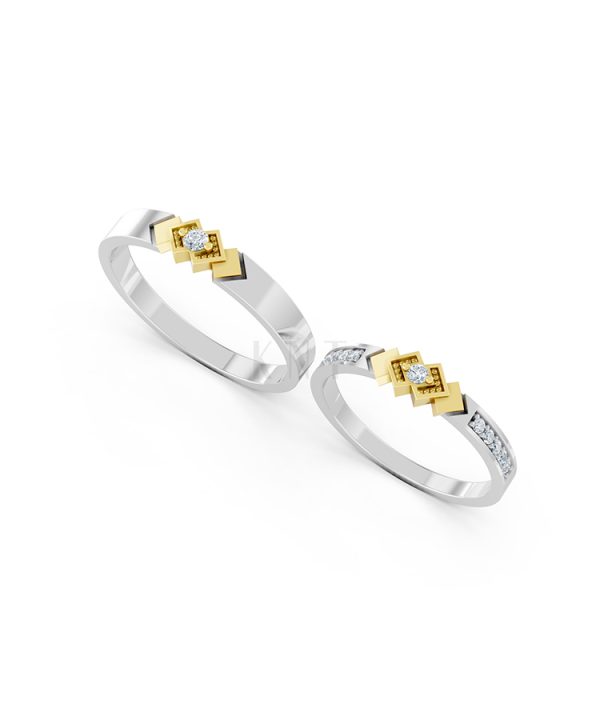 Nhẫn cưới A118 phối màu Dou Color cặp đôi, phong cách trẻ trung, nổi bật