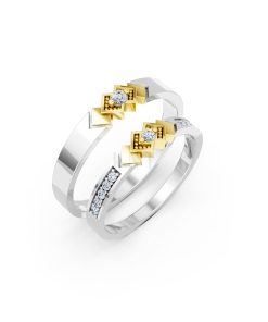 Nhẫn cưới A118 phối màu Dou Color họa tiết ấn tượng, cá tính