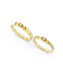 Nhẫn cưới A118 màu Vàng Gold mặt nhẫn chạm khắc, tinh xảo, trẻ trung