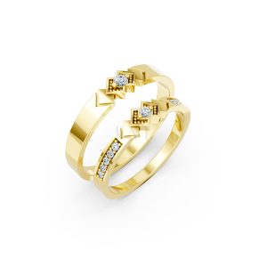 Nhẫn cưới A118 màu Vàng Gold thiết kế độc đáo, sang trọng