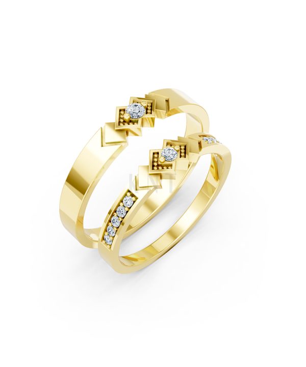 Nhẫn cưới A118 màu Vàng Gold thiết kế độc đáo, sang trọng