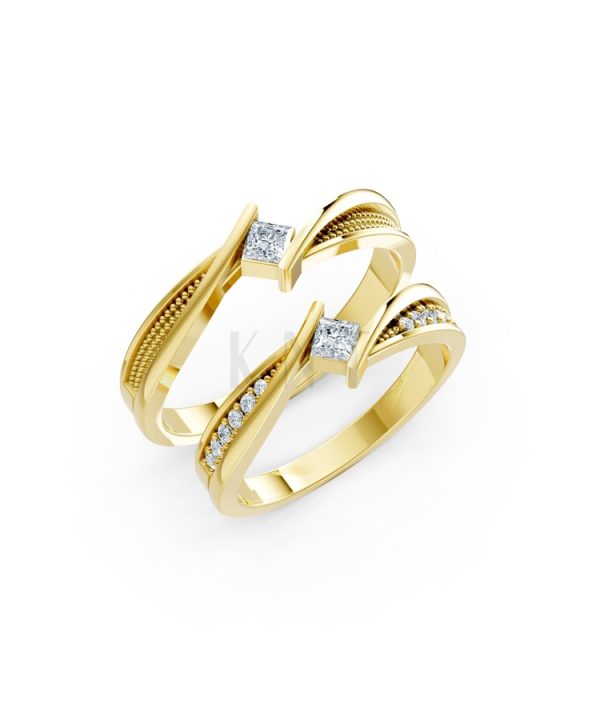 NHẪN CƯỚI A124 màu Vàng Gold thiết kế tinh tế, sang trọng