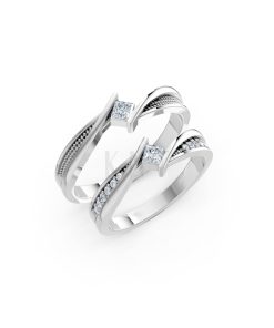 NHẪN CƯỚI A124 màu vàng trắng White Gold kiểu dáng hiện đại, nổi bật