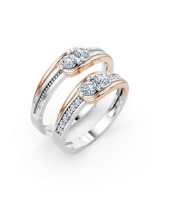 Nhẫn cưới A125 phối màu Dual Color họa tiết ấn tượng, cá tính