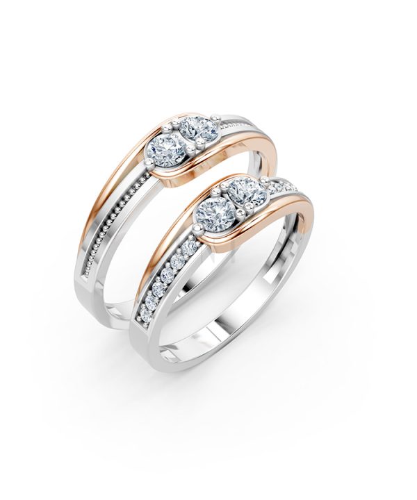 Nhẫn cưới A125 phối màu Dual Color họa tiết ấn tượng, cá tính