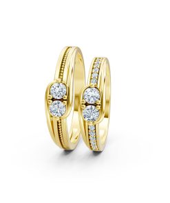 Nhẫn cưới A125 màu Vàng Gold vàng 10K/14K/18K/607 cao cấp, thanh lịch