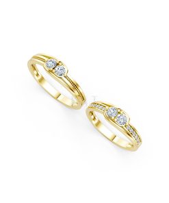 Nhẫn cưới A125 màu Vàng Gold thiết kế phá cách, sang trọng