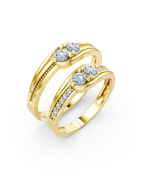 Nhẫn cưới A125 màu Vàng Gold thiết kế tinh tế, sang trọng