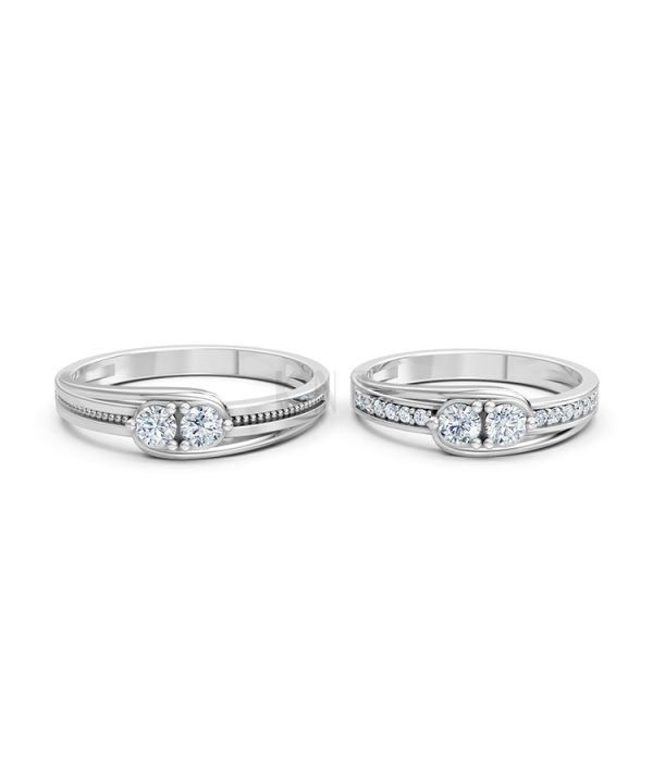 Nhẫn cưới A125 màu vàng trắng White Gold kiểu dáng cá tính, hiện đại