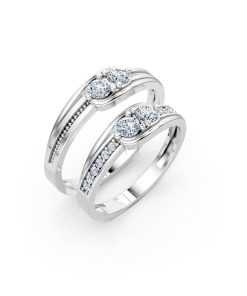 Nhẫn cưới A125 màu vàng trắng White Gold kiểu dáng hiện đại, nổi bật