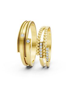 Nhẫn cưới A126 màu Vàng Gold vàng 10K/14K/18K/607 cao cấp, thanh lịch