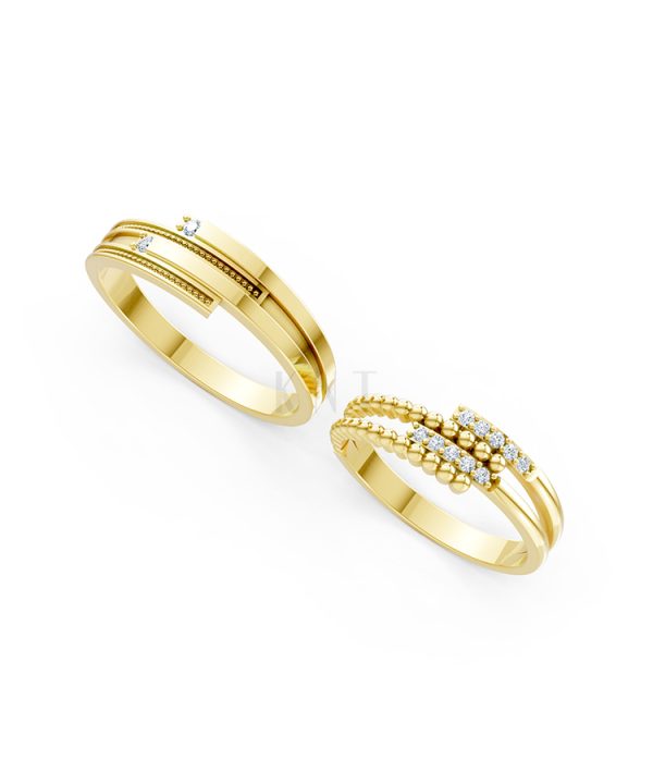 Nhẫn cưới A126 màu Vàng Gold thiết kế phá cách, sang trọng