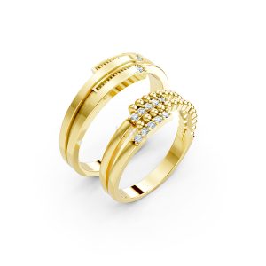 Nhẫn cưới A126 màu Vàng Gold thiết kế tinh tế, sang trọng
