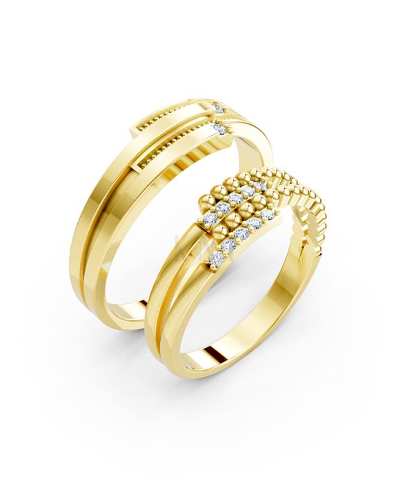 Nhẫn cưới A126 màu Vàng Gold thiết kế tinh tế, sang trọng