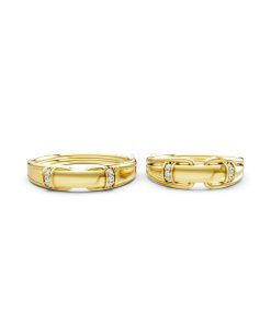 Nhẫn cưới A127 màu Vàng Gold vàng 10K/14K/18K/607 cao cấp, thanh lịch