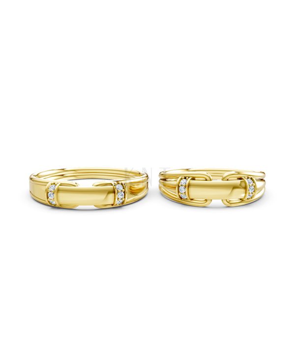 Nhẫn cưới A127 màu Vàng Gold vàng 10K/14K/18K/607 cao cấp, thanh lịch