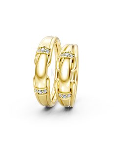 Nhẫn cưới A127 màu Vàng Gold thiết kế tinh xảo, độc đáo