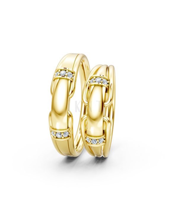 Nhẫn cưới A127 màu Vàng Gold thiết kế tinh xảo, độc đáo