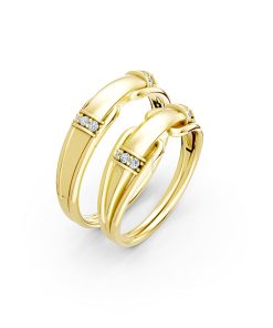Nhẫn cưới A127 màu Vàng Gold thiết kế tinh tế, sang trọng