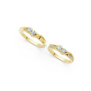 Nhẫn cưới A129 màu Vàng Gold thiết kế phá cách, sang trọng