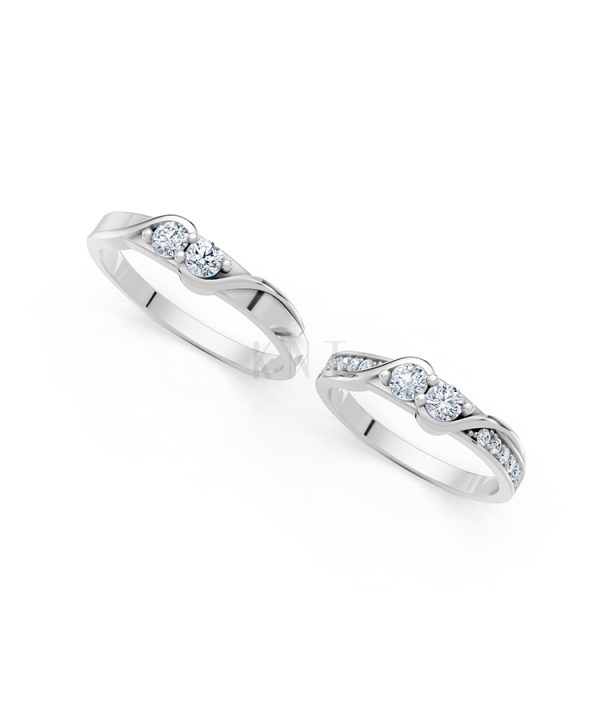 Nhẫn cưới A129 màu vàng trắng White Gold vàng sáng, đường nét sắc sảo, tinh tế