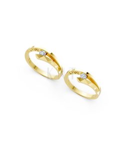 Nhẫn cưới A132 màu Vàng Gold vàng 10K/14K/18K/607 cao cấp, thanh lịch