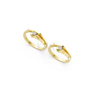 Nhẫn cưới A132 màu Vàng Gold vàng 10K/14K/18K/607 cao cấp, thanh lịch